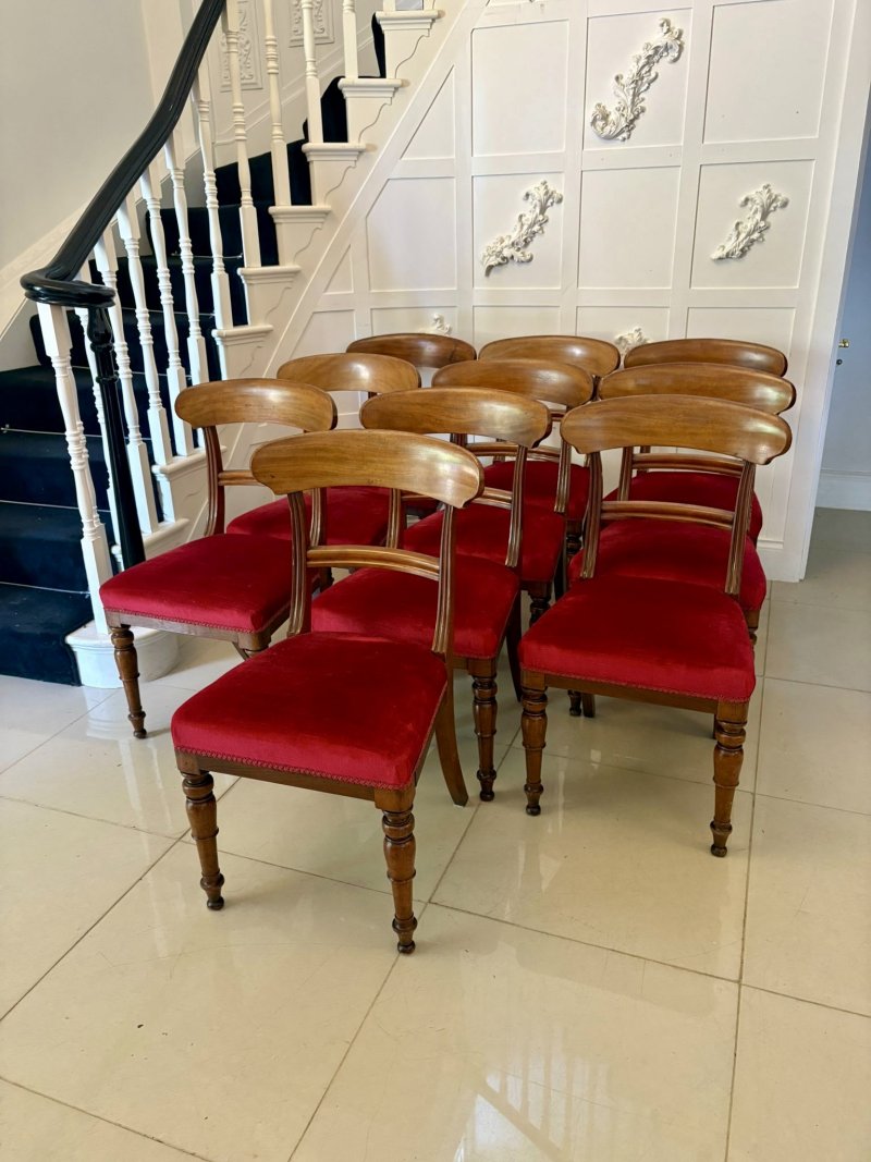 Set of 10 Antique Victorian Quality Mahogany Dining Chairs By Holland And Sons